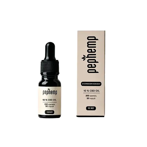 Дієтична добавка Pephemp Олія 10% СBD Isolate зі смаком кокоса 10 мл
