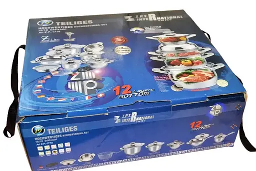 Набір каструль з кришками та сковорідкою Z.P.T. International Z.P.-1719, 19 предметів - фото 7