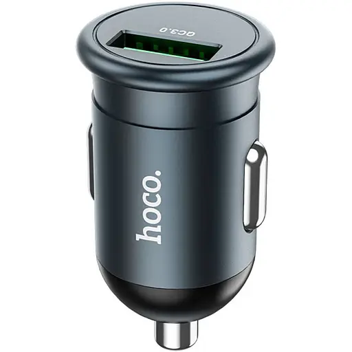 Автомобільний зарядний пристрій Hoco Z43 Mighty QC3.0 USB-A Metal Gray (761194) [151283] - фото 2