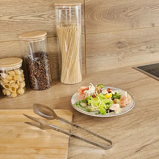 Щипці кулінарні (ложка+вилка) для сервірування та барбекю з нержавіючої сталі 26 см, Kitchen Master 85845 - фото 5