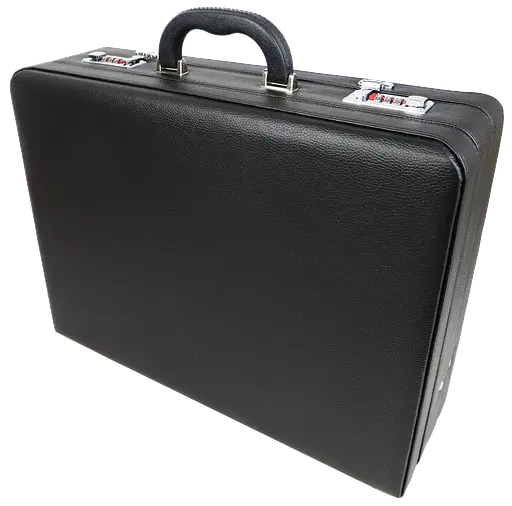 Большой дипломат Portfolio с расширением из эко кожи черный sum0028875 - фото 3