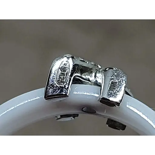 Срібне кільце Aurora з керамікою і фіанітами. С1164Б 16,5 - фото 5