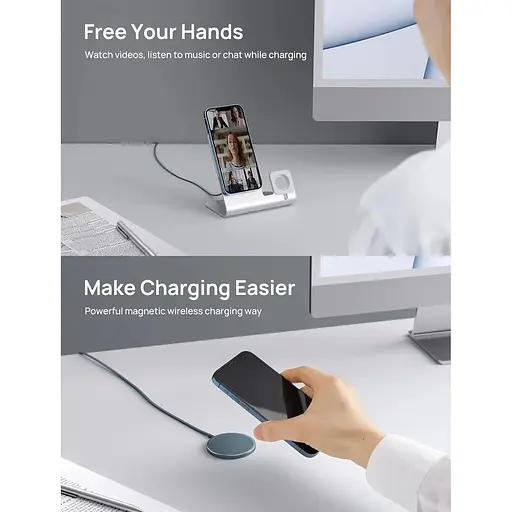 Магнітний бездротовий зарядний пристрій JSAUX, сумісний із зарядним пристроєм MagSafe / iPhone 16/16 Pro/16 Plus/16 Pro Max/iPhone - фото 5
