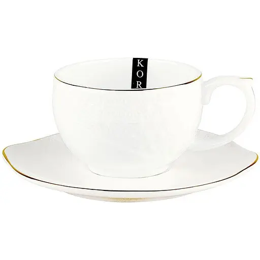 Чашка фарфоровая Снежная Королева Interos белая 240 мл с блюдцем 508610-А