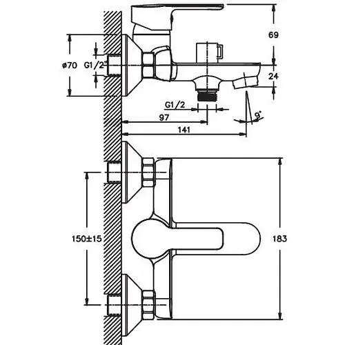 Змішувач для ванни Haiba MARCO 009 (HB0877) - фото 2