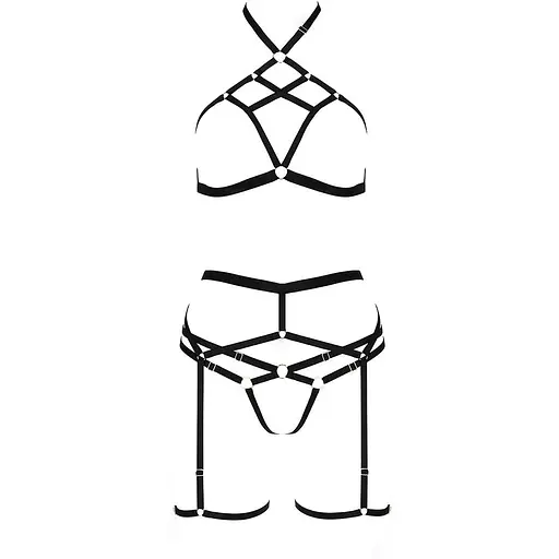 Комплект белья Passion Exclusive Morgan SET OpenBra Black S/M - фото 5