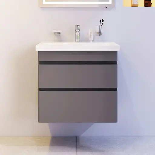 Тумба з умивальником AM.PM Hit підвісна 60 см графіт матовий M93A-FHX0602-WC0602GM38 Графіт - фото 2