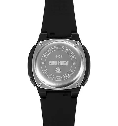 Часы мужские спортивные Skmei 1821 (Черные с белым циферблатом) - фото 6