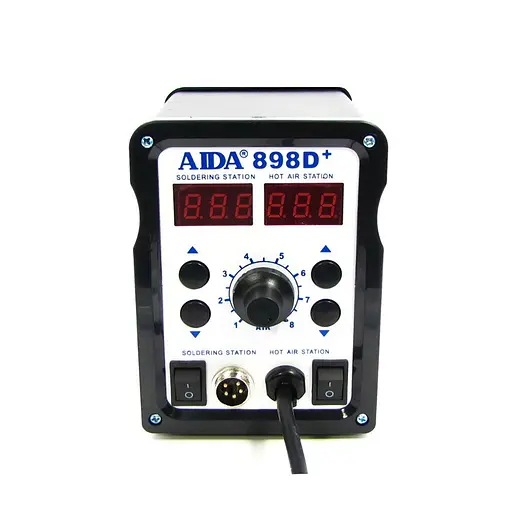 Паяльная станция Aida 898D+ бескомпрессорная, фен, паяльник с нагревательным элементом Hakko - фото 2