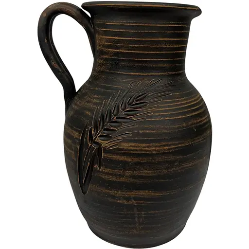 Глечик молочена кераміка Колосок з ручкою висота 21 см 2 л Український глиняний посуд