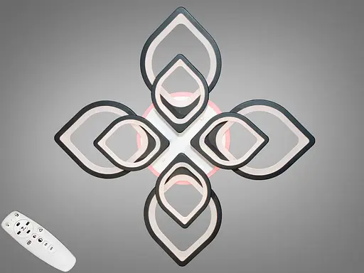 Світлодіодна люстра смарт світильник з пультом, диммером, 150W, чорний - фото 1