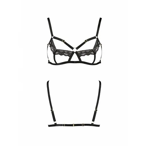 Бюстгальтер-стрепи з мереживом SOLON BRA black - Passion Exclusive L/XL - фото 5