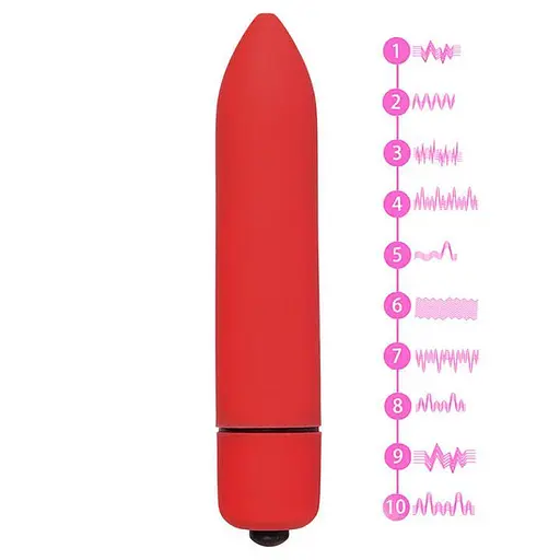 Мини вибропуля для женщин с 10 режимами вибрации 9,3 см золотистый - фото 4