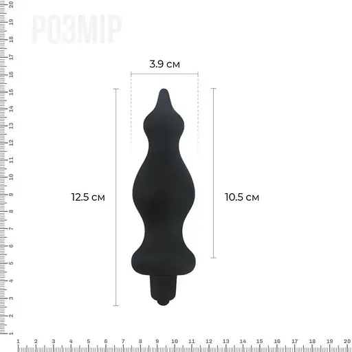 Анальна пробка з вібрацією Adrien Lastic Bullet Amuse Black діаметр 3.9 см - фото 2
