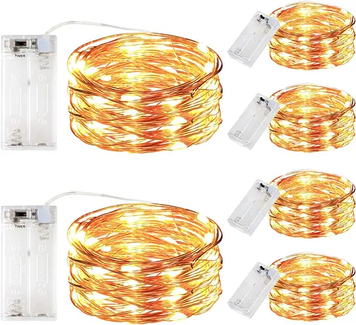 Innotree 6 шт. светодиодных сказочных гирлянд с батарейным питанием с таймером, 10 футов 30 светодиодов с батарейным питанием