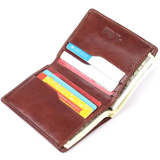 Кошелек для мужчин из натуральной глянцевой кожи Tony Perotti 8х10.5х0.5 см acs0032250 - фото 6