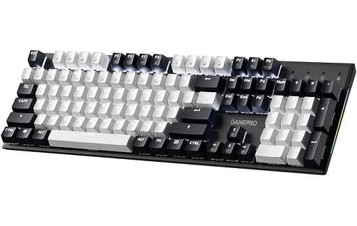Клавіатура ігрова механічна GamePro MK-144-B Hot-Swap Outemu Red Switch USB Black-White - фото 2