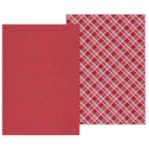 Папір з малюнком "Клітинка" А4(21х29,7см) двосторонній Червоний 300г/м2 Heyda
