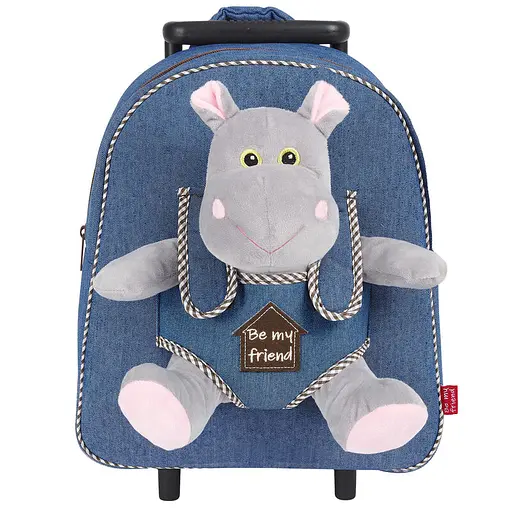 Дитячий рюкзак на колесах Perletti Toys Holly Hippo з м'якою іграшкою (P13074)