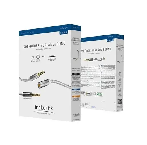 Аудіокабель 3,5 мм Mini Jack male - 6,3 мм Jack female Inakustik Premium II Extension Klinke 3 м - фото 3