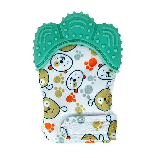 Прорезыватель-перчатка "Лапка" Mega Zayka MGZ-0412(Turquoise) на липучке - фото 1