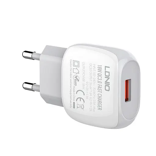 Блок зарядний Адаптер мережевий LDNIO A1306Q Type-C кабель - фото 2