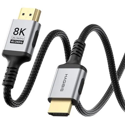 Кабель HAGiBiS HDMI - HDMI 2.1 48Gbps High Speed 8K/60Hz 4K/240Hz 2K/360Hz (HM06) 2m