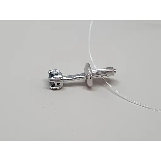 Серебряная моносерьга пуссета с фианитом. 3003.10С Чорный - фото 4