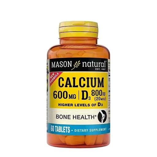 Кальцій 600 мг з Вітаміном D3 800 МО Mason Natural Calcium 600 mg з Vitamin D3 800 IU 60 таблеток