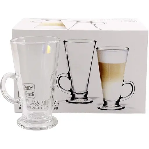 Набір кухлів для лате скляних Ristal 6 шт. 280 мл (BMZ21910-1)