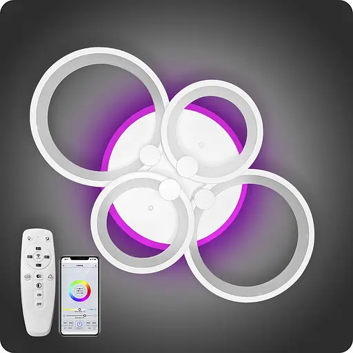 Люстра світлодіодна 517 Dlight 3color з пультом 100Вт Білий (01920) - фото 2