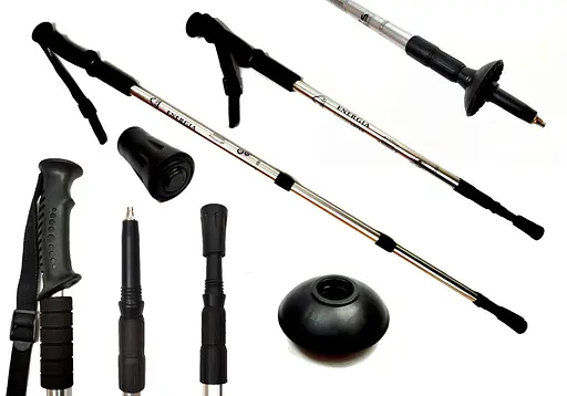 Трекінгова палиця для скандинавської ходьби EasyFit 1 штука Чорно-сіра (EF-3924-GY) - фото 2