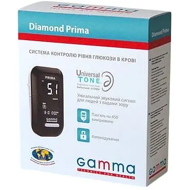 Глюкометр Gamma Diamond Prima + 10 тест смужок
