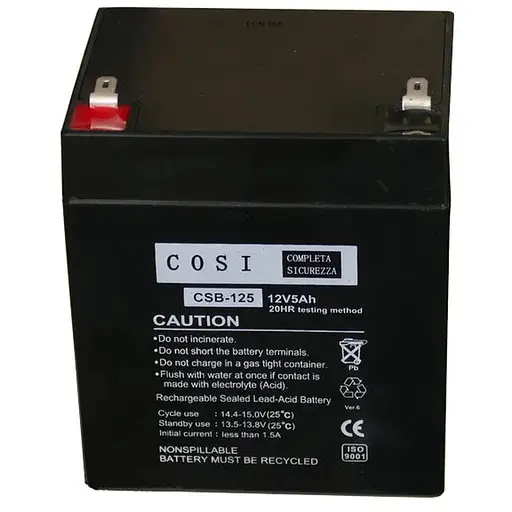 Акумулятор COSI AGM 12V 5Ah, Terminal T1 (4.75мм) (CSB-125)