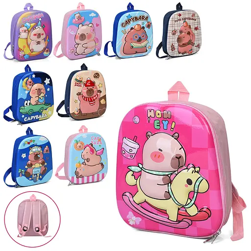 Рюкзак Капібара, 25x31x6 см, 1 відділення, 1 внутрішня кишеня, застібка-блискавка, JD3336 (В асортименті) - фото 2