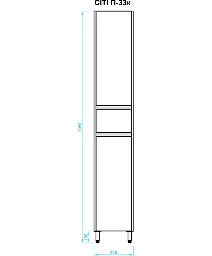 Пенал Мойдодир для ванної Сіті П-33К-U білий з кошиком для білизни, Білий - фото 5