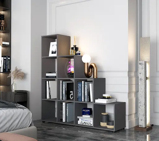 Стеллаж Doros Степь 4х4 Графит открытый 136.2х28.8х140.7 (41516167) - фото 2