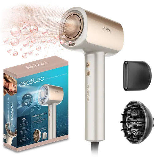 Фен CECOTEC DryGlam Nano Plasma Champagne