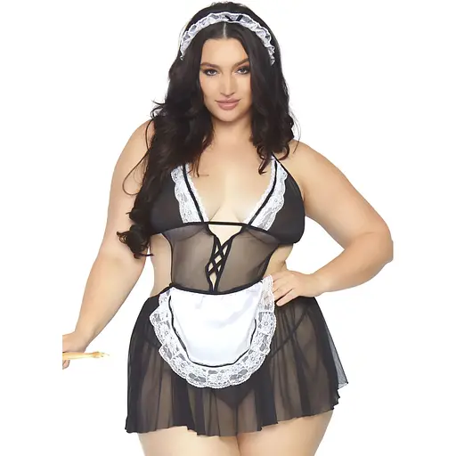 Костюм горничной Leg Avenue Fantasy French Maid XL/XXL, платье, трусики, повязка