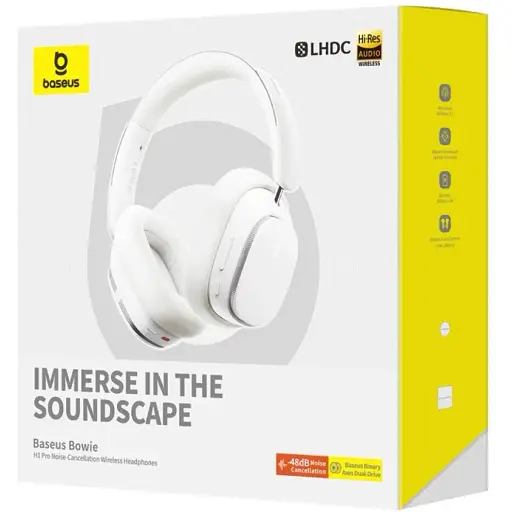 Беспроводные наушники Baseus Bowie H1 Pro Noise-Cancellation Wireless Headphones Moon White - фото 2