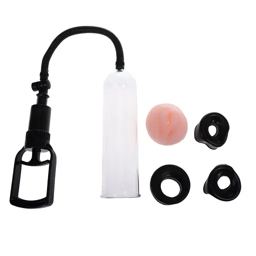 Помпа для пениса с насадками Penis Pump 19 см прозрачный