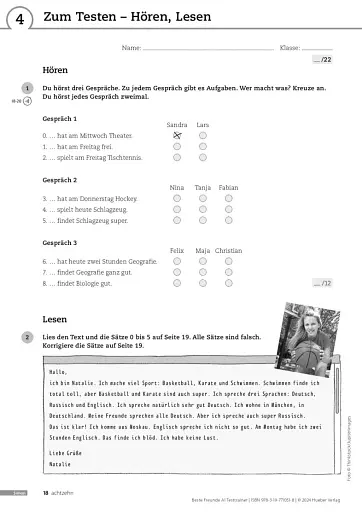 Beste Freunde A1. Testtrainer mit Audios online - фото 17