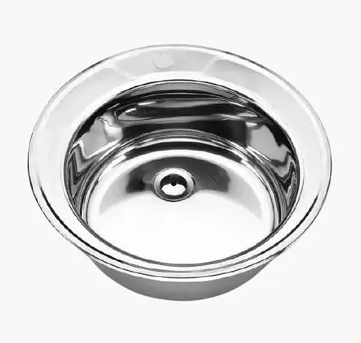 Мийка кухонна врізна Kraft 490 E кругла 490х490х180 мм 0,8 мм Satin 30412 - фото 4