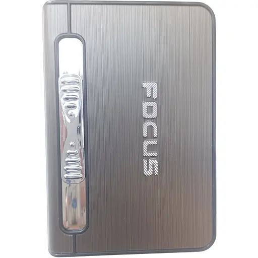 Портсигар для 12 сигарет із запальничкою FOCUS №4939 Grey (11570)
