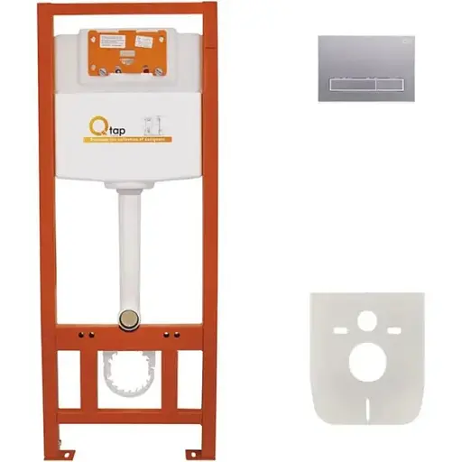 Набір інсталяцій 4 в 1 Q-tap Nest ST з лінійною панеллю смыва QT0133M425M08382SAT - фото 1