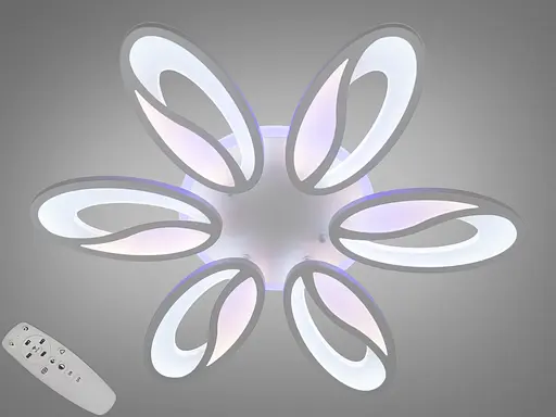 Потолочная LED люстра с пультом, диммером и подсветкой, 80W - фото 1