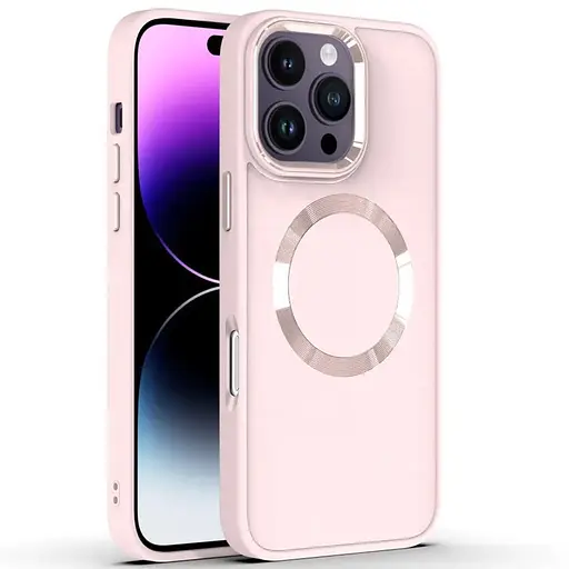 Чохол Epik TPU Bonbon Metal Style with MagSafe для Apple iPhone 16 Pro 6.3 Рожевий/Light Pink - фото 1