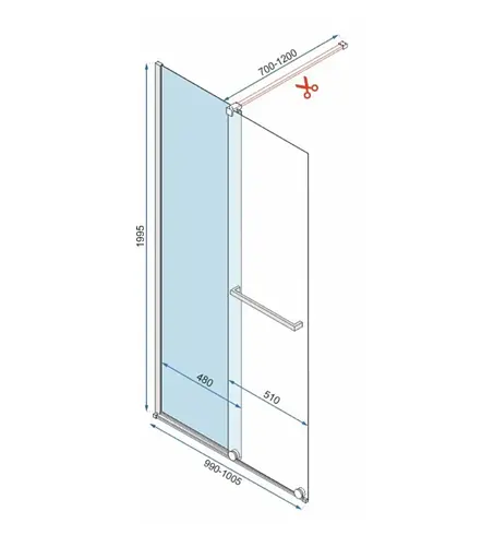Душевая стенка Rea Cortis 100 gold REA-K8484 - фото 5