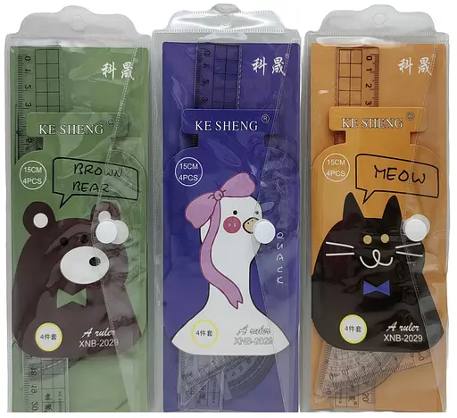 Набір лінійок Звірята, 20 см, трикутники, 2029 (В асортименті) - фото 2