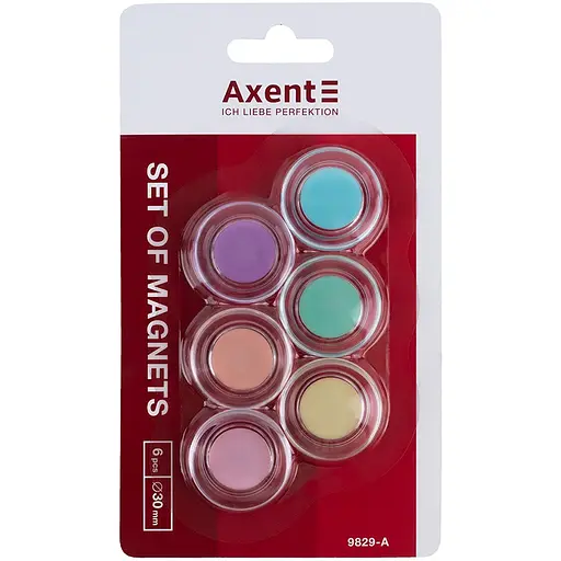 Набір магнітів Axent Pastelini 30 мм 6 шт. (9829-А)